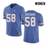 Women's Florida Gators #58 Jonathan Greenard NCAA Jordan Brand Blue Authentic Stitched College Football Jersey UIC2462PF